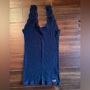 Hollister Navy Lace Tank Top